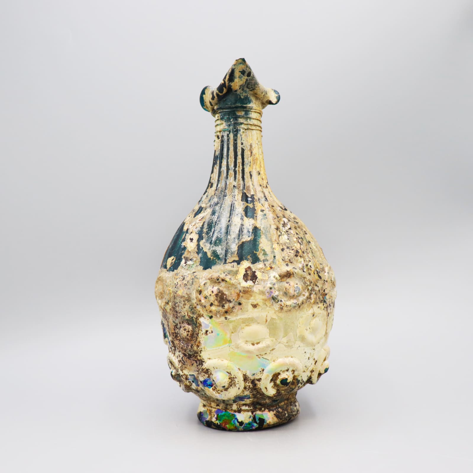 Umayyad or Abbasid Glass Ewer , Seventh to Ninth Century AD
