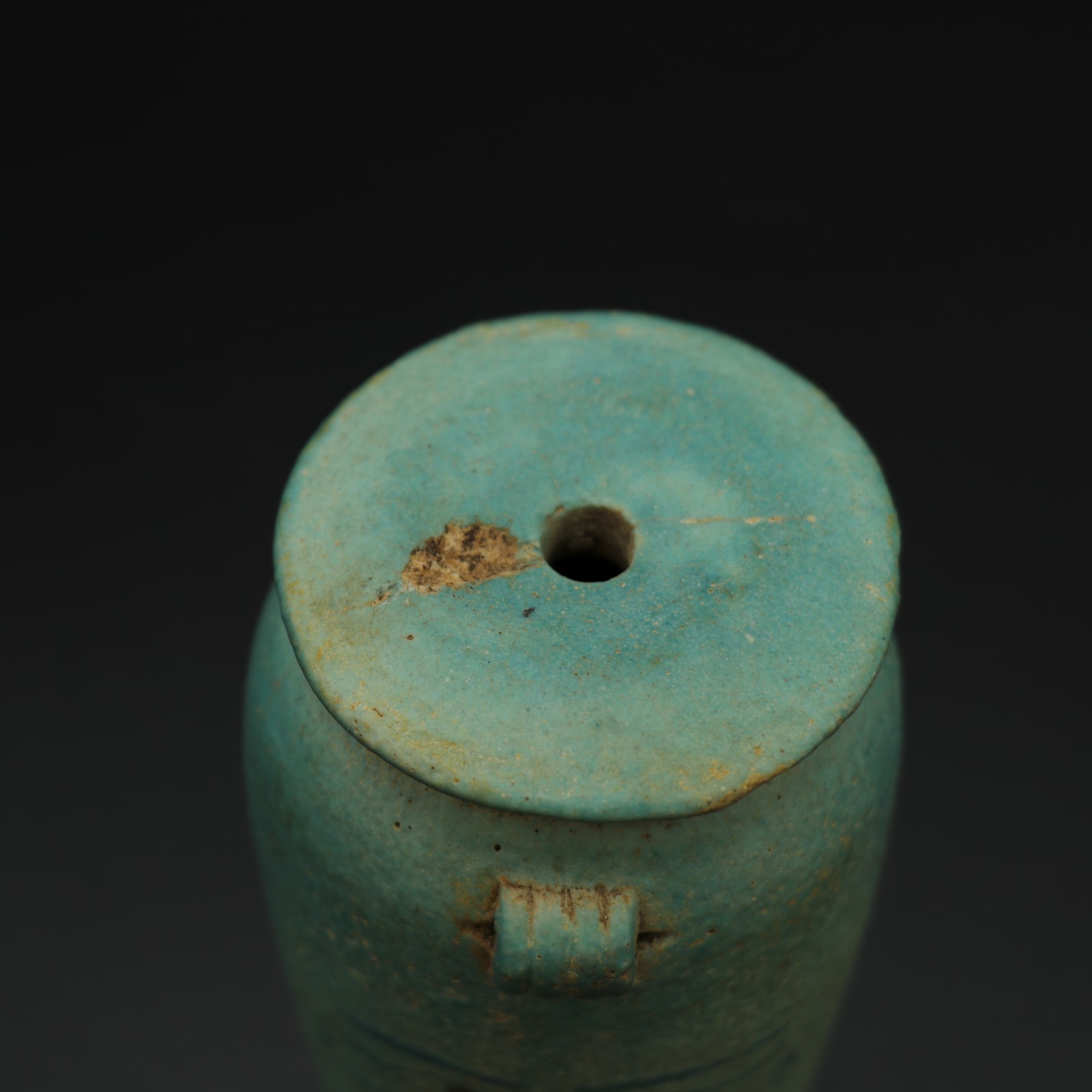 New Kingdom Faience Jar with Eyes of Horus, 1500 BC - 1069 BC
