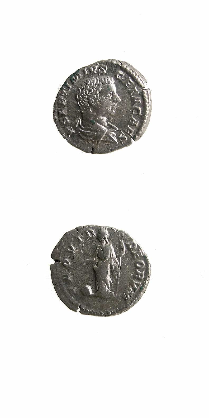 Silver Denarius of Geta Struck While Caesar, 202 CE - 209 CE
