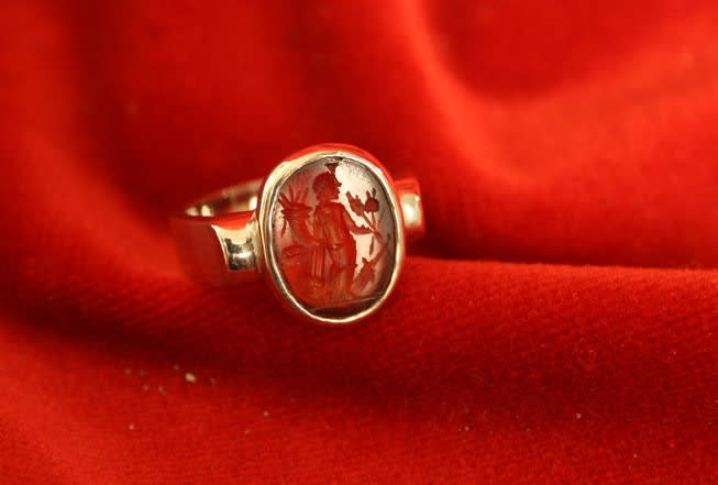 Roman Carnelian Intaglio Depicting Fortuna, 100 CE - 300 CE