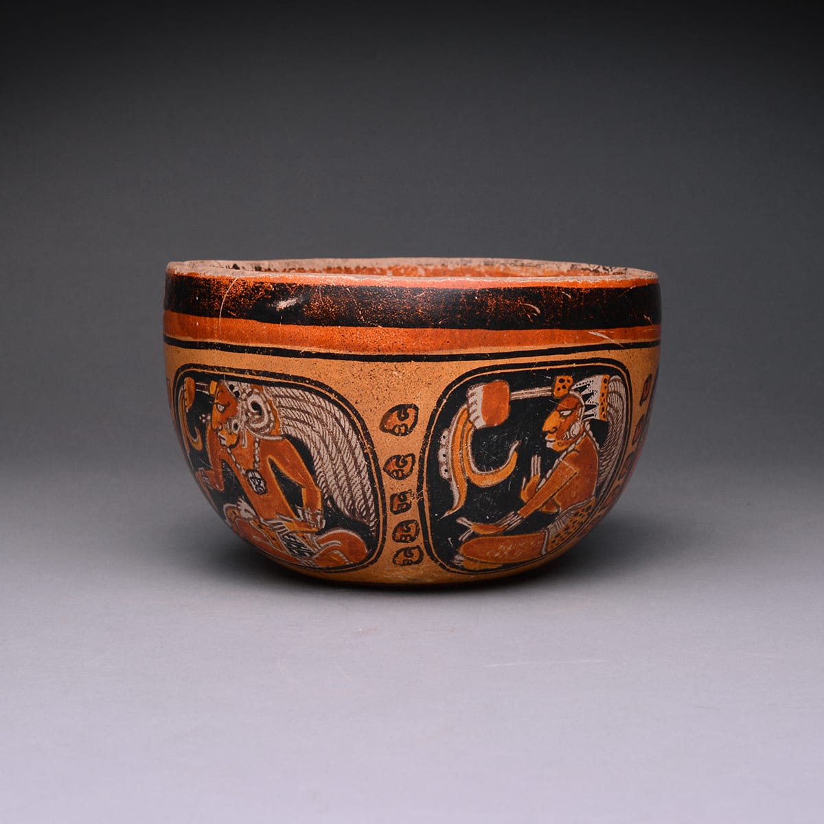 Mayan Orange Terracotta Bowl, 500 CE - 1000 CE