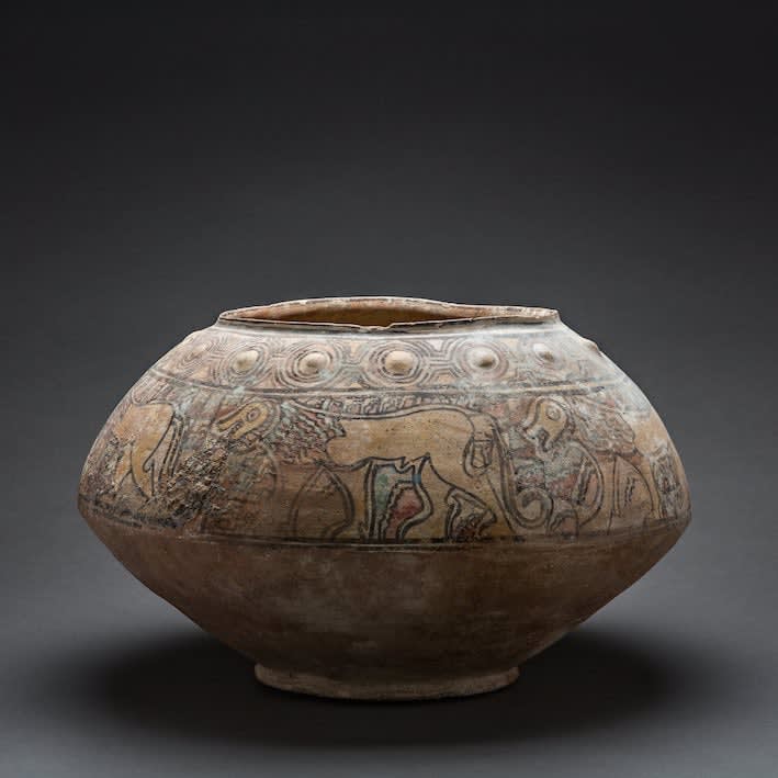 Large Terracotta Vessel with Lion Motifs, 3000 BCE - 2000 BCE