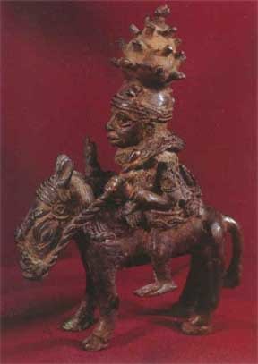 Benin Bronze/Brass Equestrian Sculpture, 1725 CE - 1800 CE