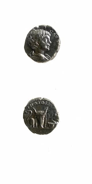 Silver Denarius of Caracalla Struck While Caesar, 196 CE - 198 CE