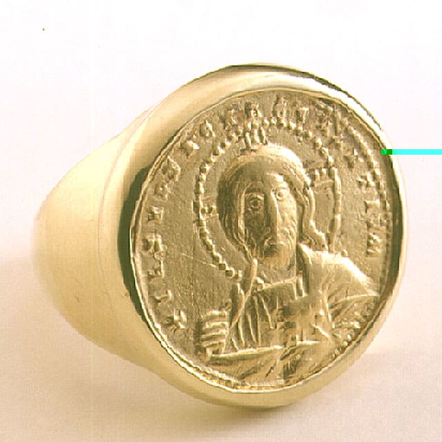 Gold Ring Featuring a Byzantine Gold Coin of Emperor Constantine VII, 913 CE