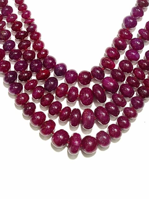 Ruby Bead Necklace with Gold Clasp