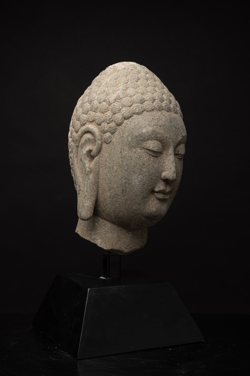 Sui Stone Head of a Buddha, 581 CE - 618 CE