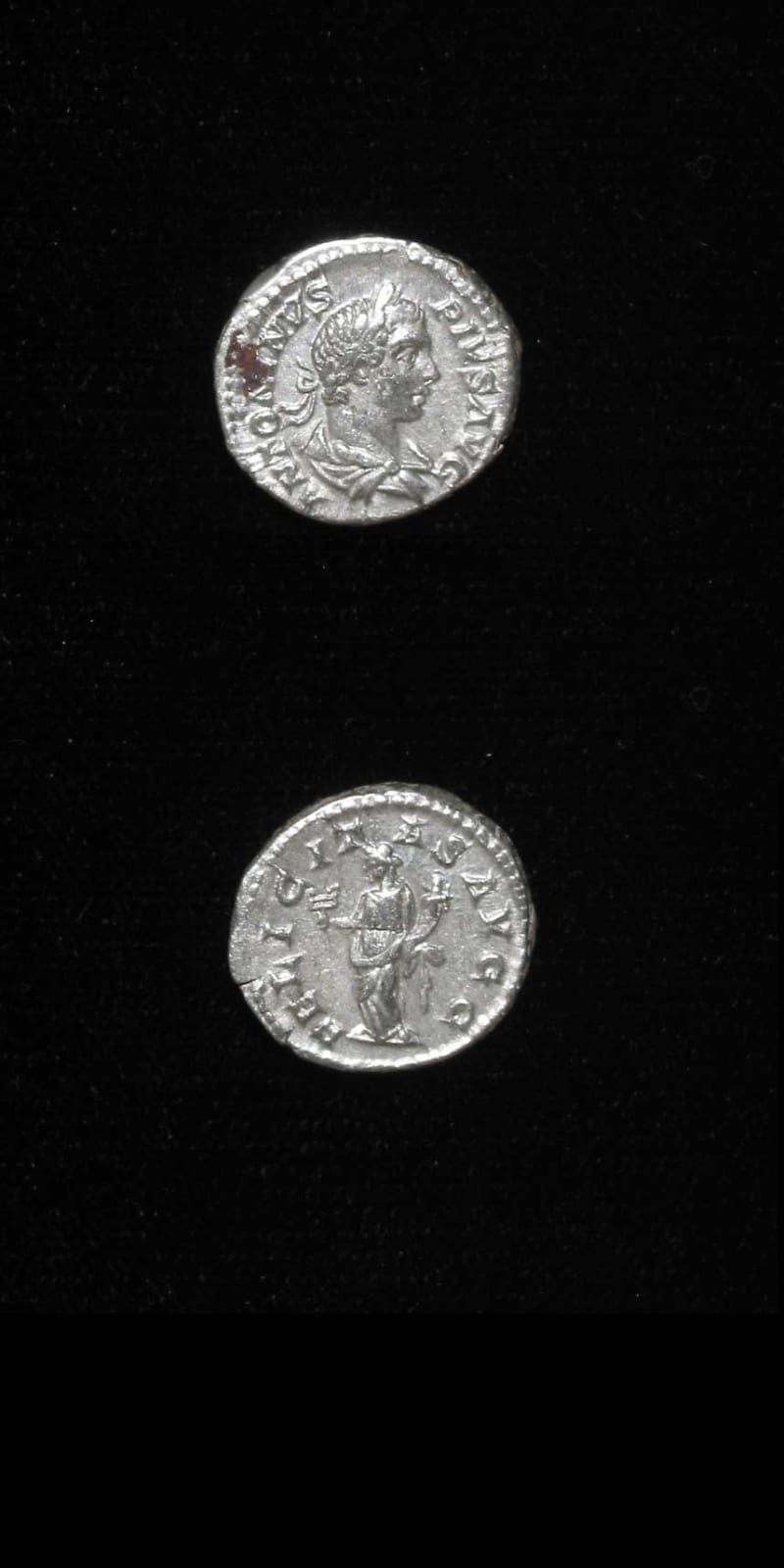 Silver Denarius of Emperor Caracalla, 200 CE - 210 CE