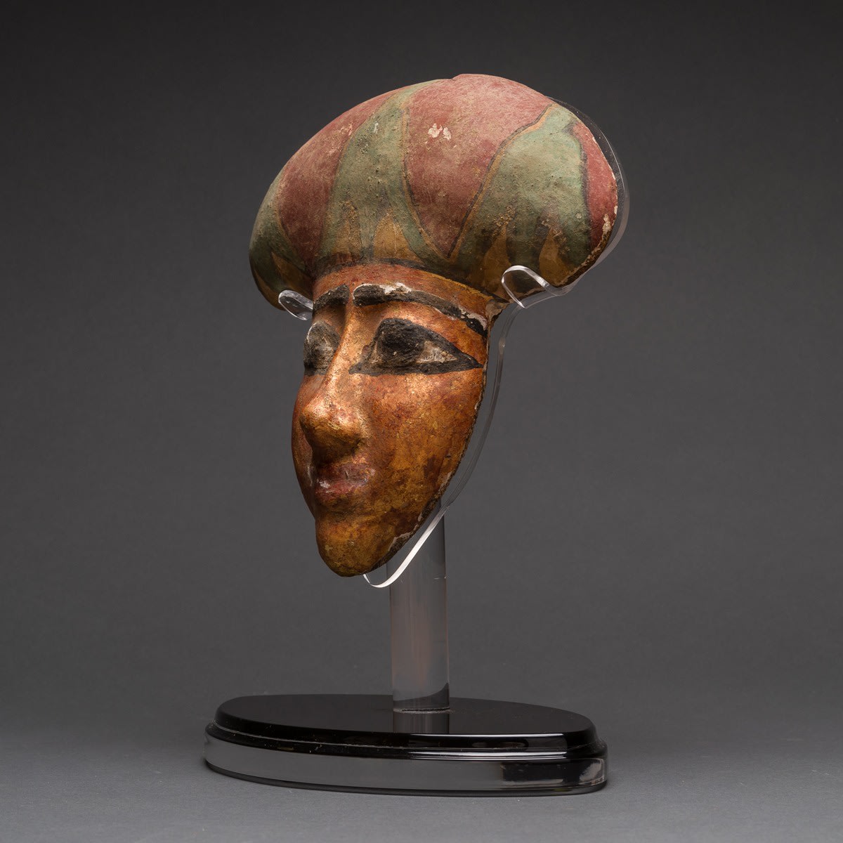 Egyptian Wooden Funerary Mask, 600 BC to 300 BC