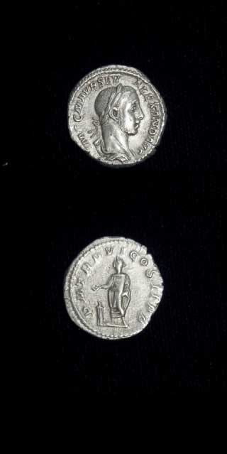 Silver Denarius of Emperor Severus Alexander, 222 CE - 228 CE