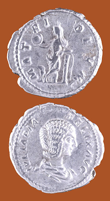 Silver Denarius of Empress Julia Domna, 211 CE - 217 CE