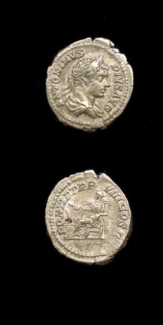 Silver Denarius of Emperor Caracalla, 200 CE - 210 CE