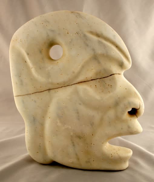 Mayan White Stone Hacha, 500 CE - 900 CE