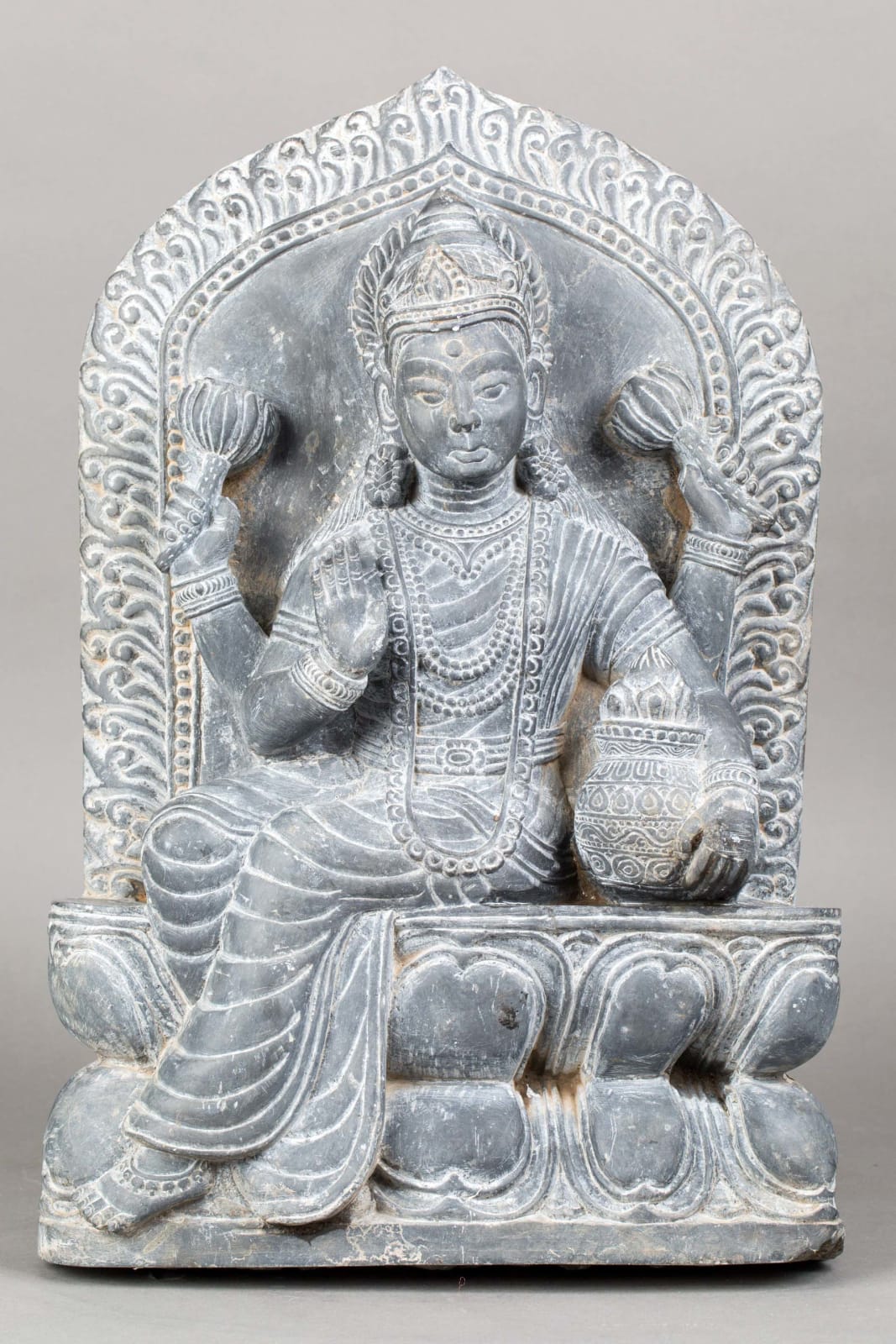 Nepalese Stone Panel of Avalokitesvara, 11th Century CE - 13th Century CE