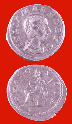 Silver Denarius of Julia Maesa, 218 CE - 225 CE