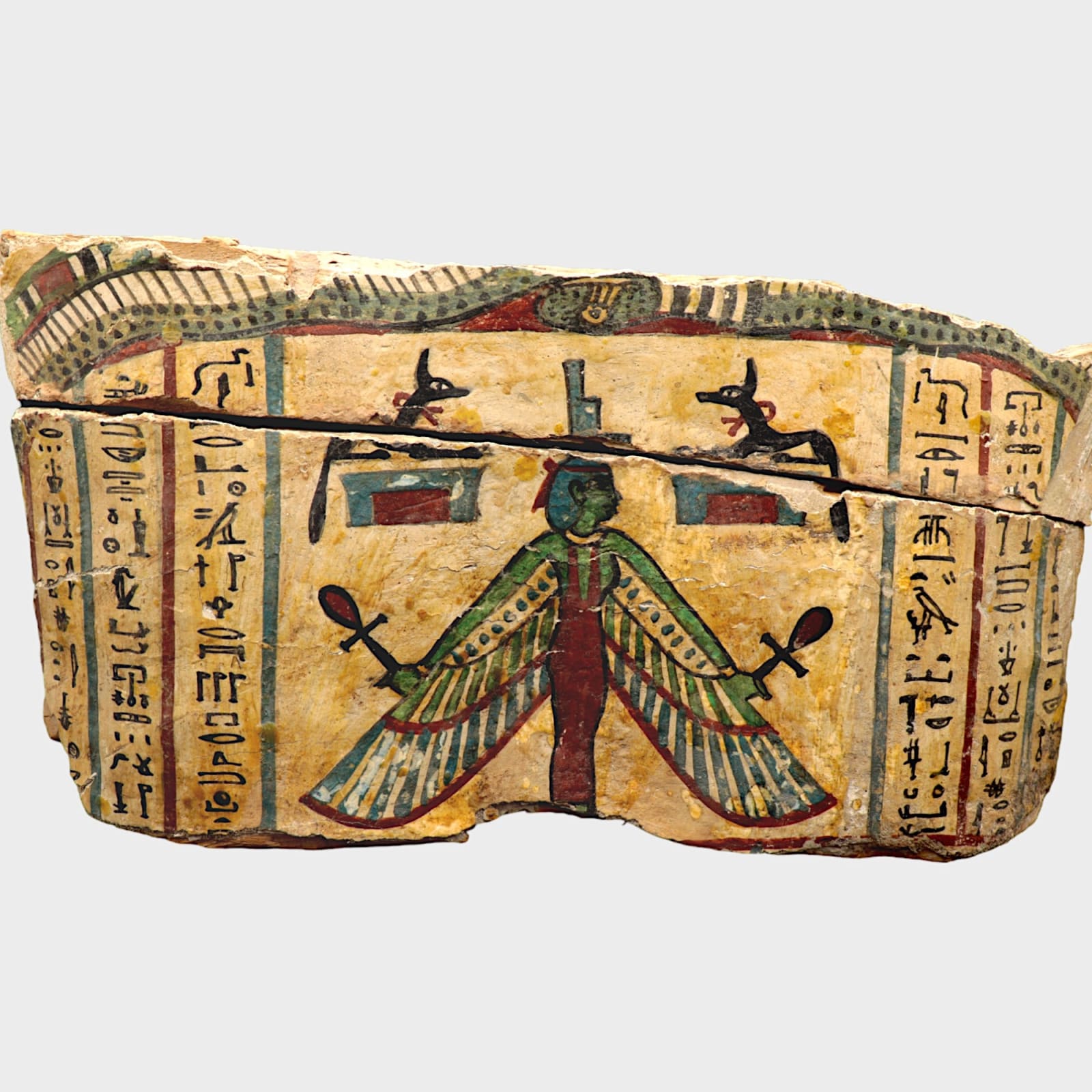 Late Dynastic Fragment of a Mummy Case, featuring the Goddess Isis, Seventh to Fourth Century BC