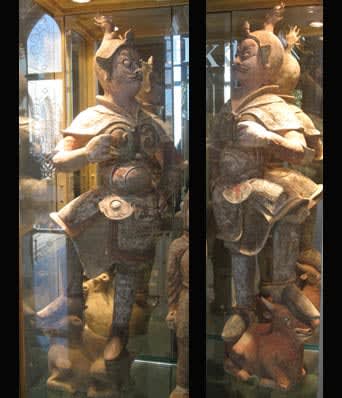 Pair of Tang Dynasty Polychrome Lokapalas, 618 CE - 907 CE