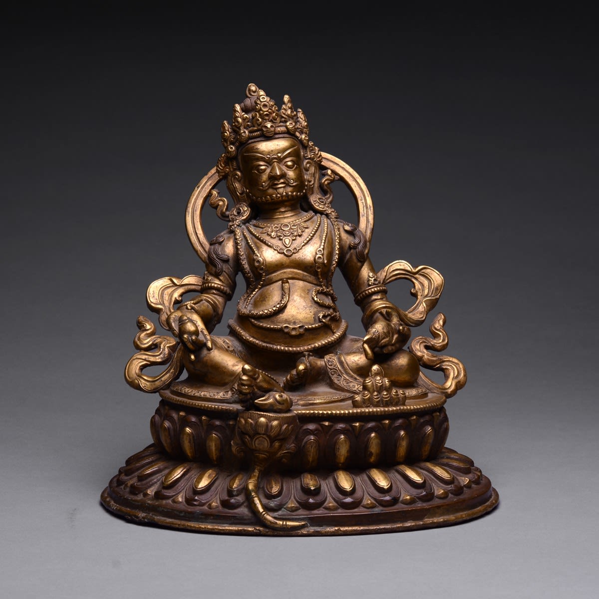 Gilt-Bronze Figure of Jambhala, 16th Century CE - 18th Century CE