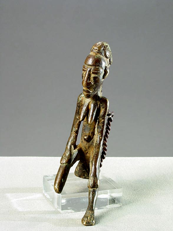 Djenne Bronze Sculpture of a Seated Woman, 12th Century CE - 14th Century CE