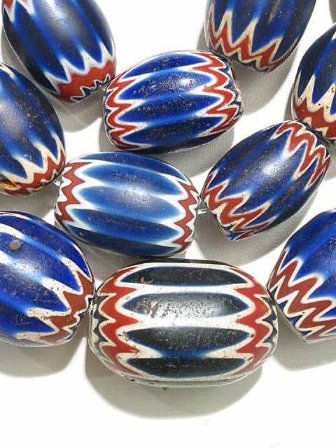 Venetian Glass Chevron Bead Necklace, 1500 CE - 1700 CE