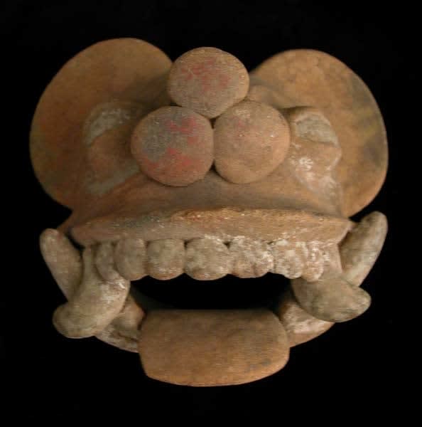 Mayan Polychrome Zoomorphic Effigy Mask, 550 CE - 950 CE