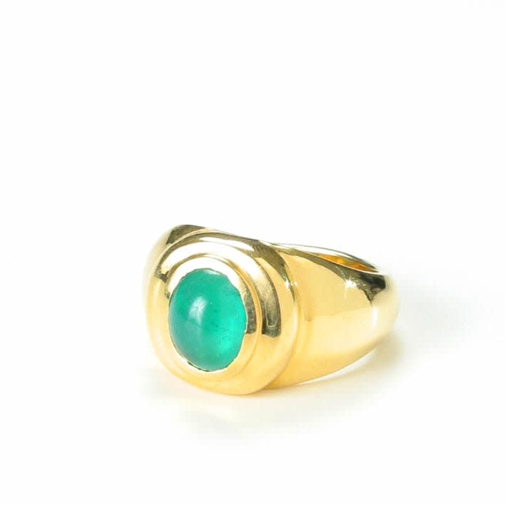 Cabochon Oval-Shaped Emerald