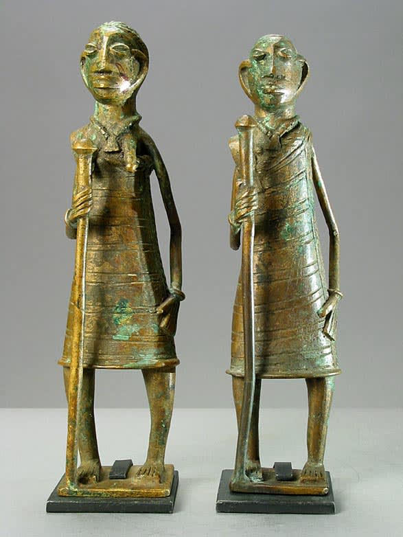 Yoruba Brass Sculpture of a Standing Man, 19th Century CE - 20th Century CE