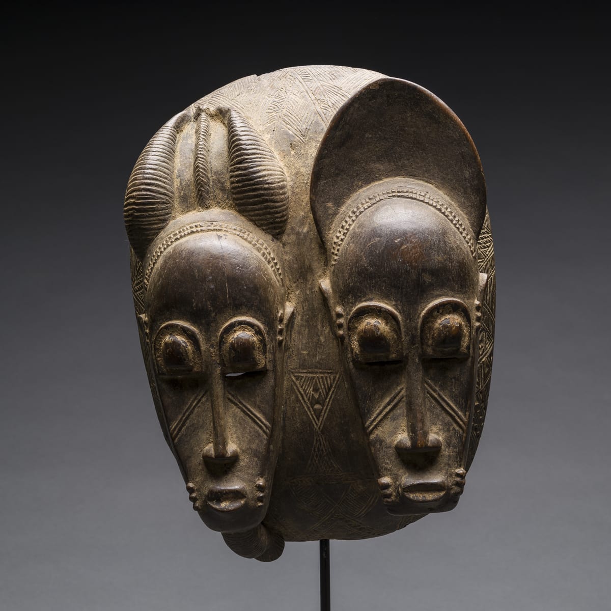 Baule Bicephalous Wooden Mask, 20th Century CE