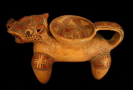 Sculpture of a Jaguar with a Bowl on its Back, 500 CE - 800 CE