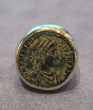 Bronze Coin of Emperor Theodosius The Great, 379 BCE - 395 CE