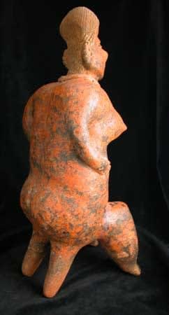 San Sebastián Style Nayarit Terracotta Sculpture of a Seated Woman, 300 BCE - 300 CE