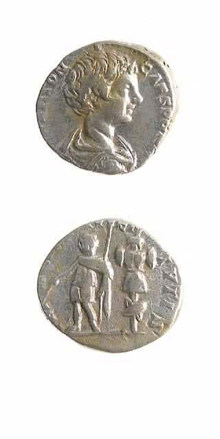 Silver Denarius of Caracalla Struck While Caesar, 196 CE - 198 CE