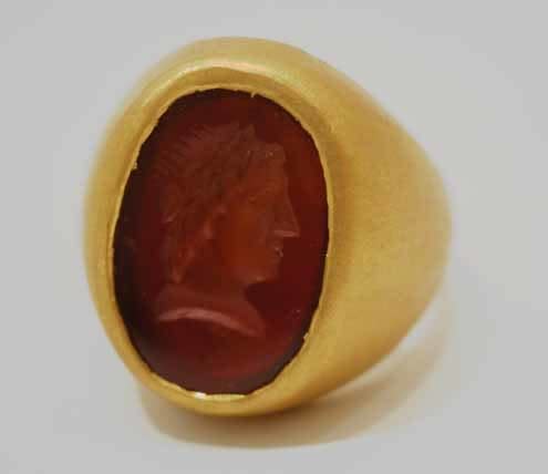 Classical Revival Intaglio of a Roman Emperor, 18th Century CE