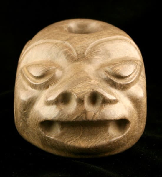 Stone Mace Head in the Form of a Monkey Head, 1000 CE - 1500 CE