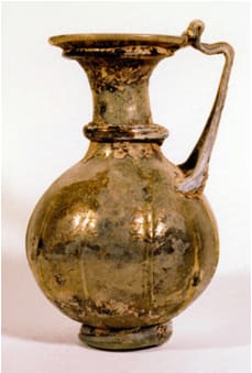 Roman Glass Jug With Strap Handle, 300 CE - 400 CE