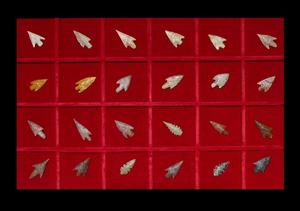 Set of Twenty-Four Neolithic Flint Arrowheads, 6000 BCE - 4000 BCE