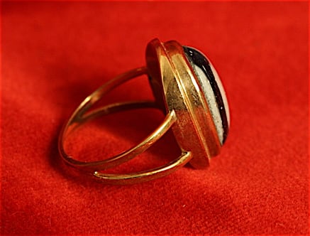 Roman Mosaic Glass Fragment Ring, 50 BCE - 50 CE