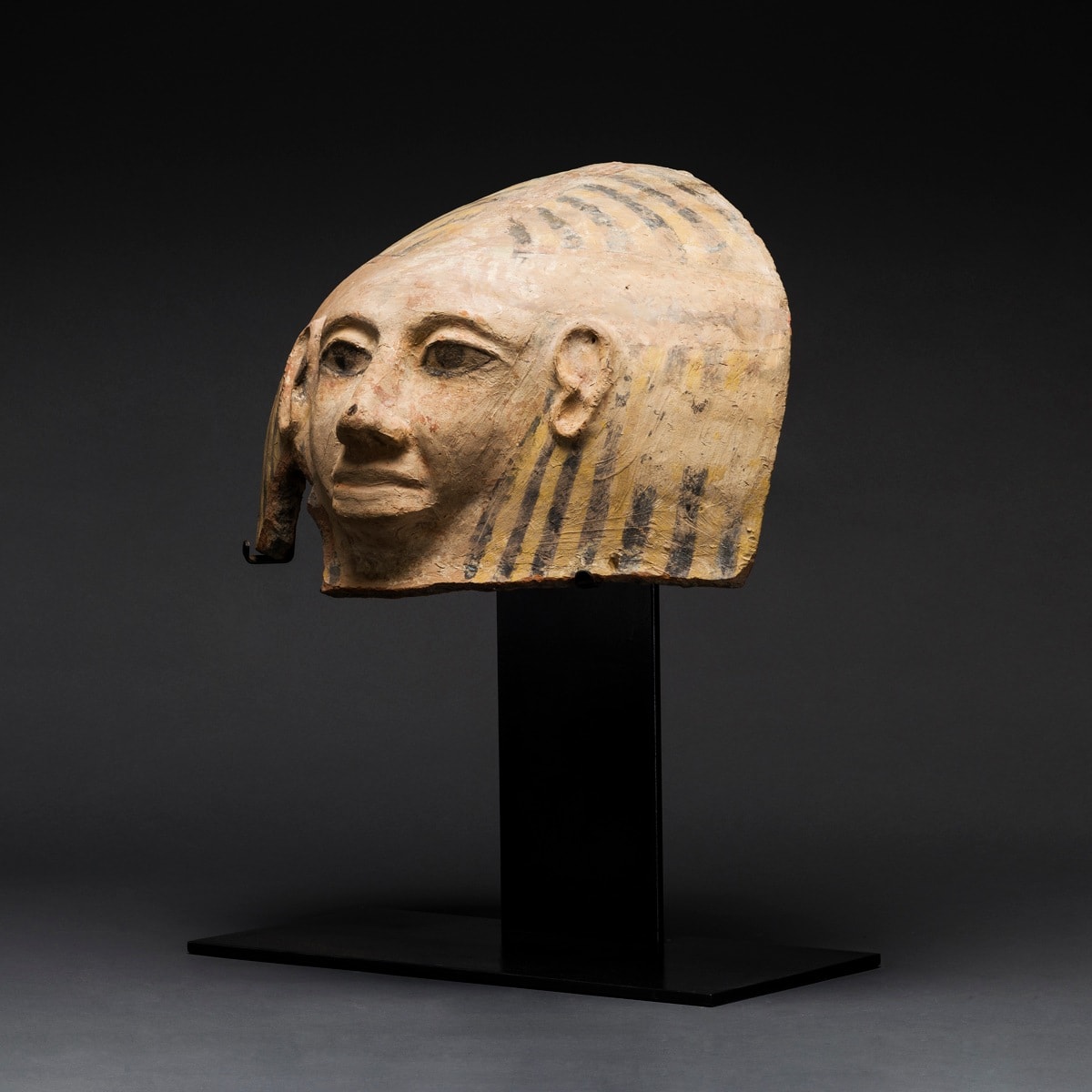 Egypto-Philistine Terracotta Anthropomorphic Coffin Lid, 1500 BCE - 1250 BCE