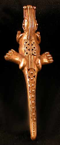 Tairona Tumbaga Pendant of an Alligator, 800 CE - 1200 CE