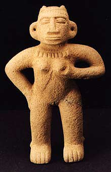 Atlantic Watershed/Highlands Basalt Sculpture of a Standing Woman, 1000 CE - 1550 CE