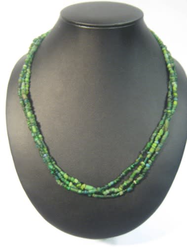 Green Glass Bead Necklace, 100 CE - 1200 CE