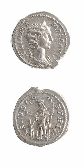 Silver Denarius of Julia Mamaea, 222 CE - 235 CE