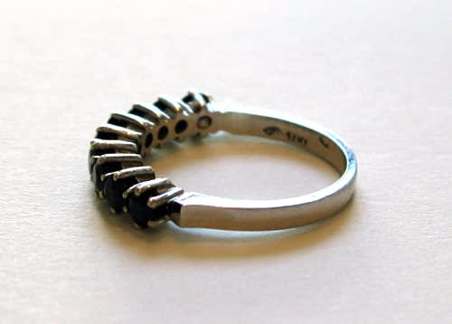 18 Karat Gold Ring Set With 9 Genuine Blue Sapphires