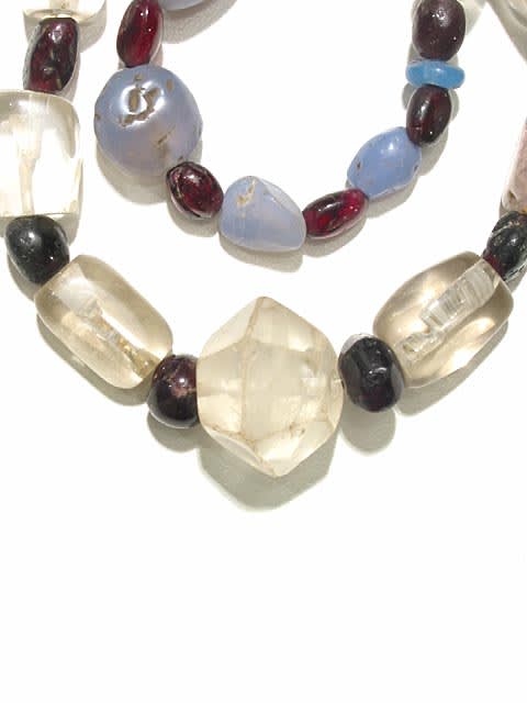 Garnet, Rock Crystal and Chalcedony Bead Necklace, 1900 BCE - 600 CE