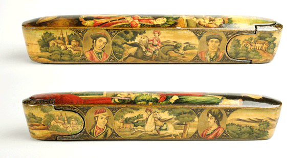 Qajar Papier Mâché Penbox (Qalamdan), 19th Century CE