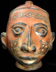 Terracotta Trophy Head, 300 BCE - 300 CE