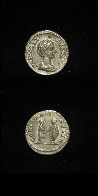 Silver Denarius of Empress Plautilla, 202 CE - 205 CE