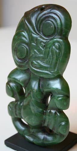 Maori Greenstone Hei Tiki Amulet, 17th Century CE - 19th Century CE