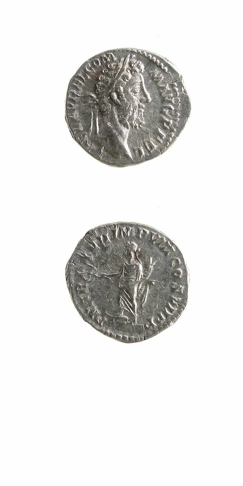 Silver Denarius of Emperor Commodus, 180 CE - 192 CE