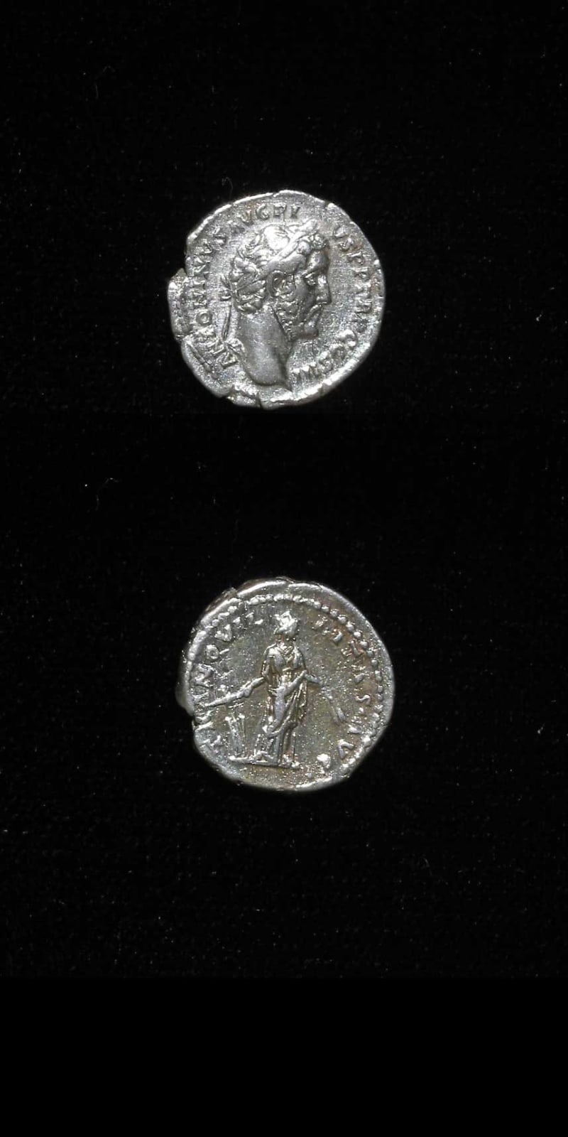 Silver Denarius of Emperor Antoninus Pius, 138 CE - 161 CE